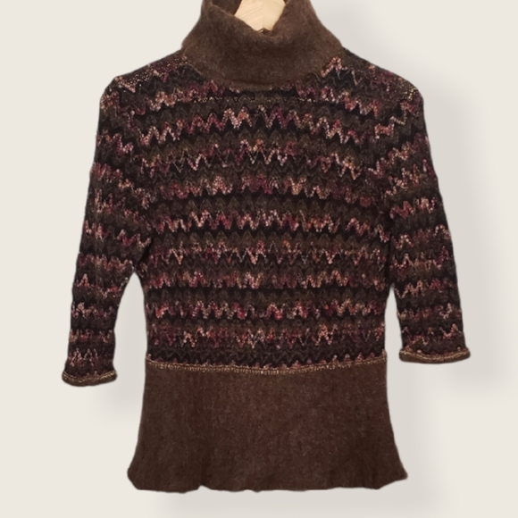MaxMara Sweaters - MaxMara Chevron Wool/Mohair Blend Sweater